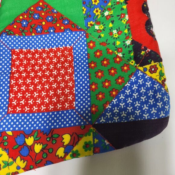 Vintage Patchwork Christmas Stocking Primitive Farmhouse Fringe Set of 2 - Picture 7 of 16